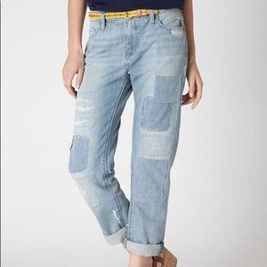 Anthropologie Patched Crop Denim Jeans 25P